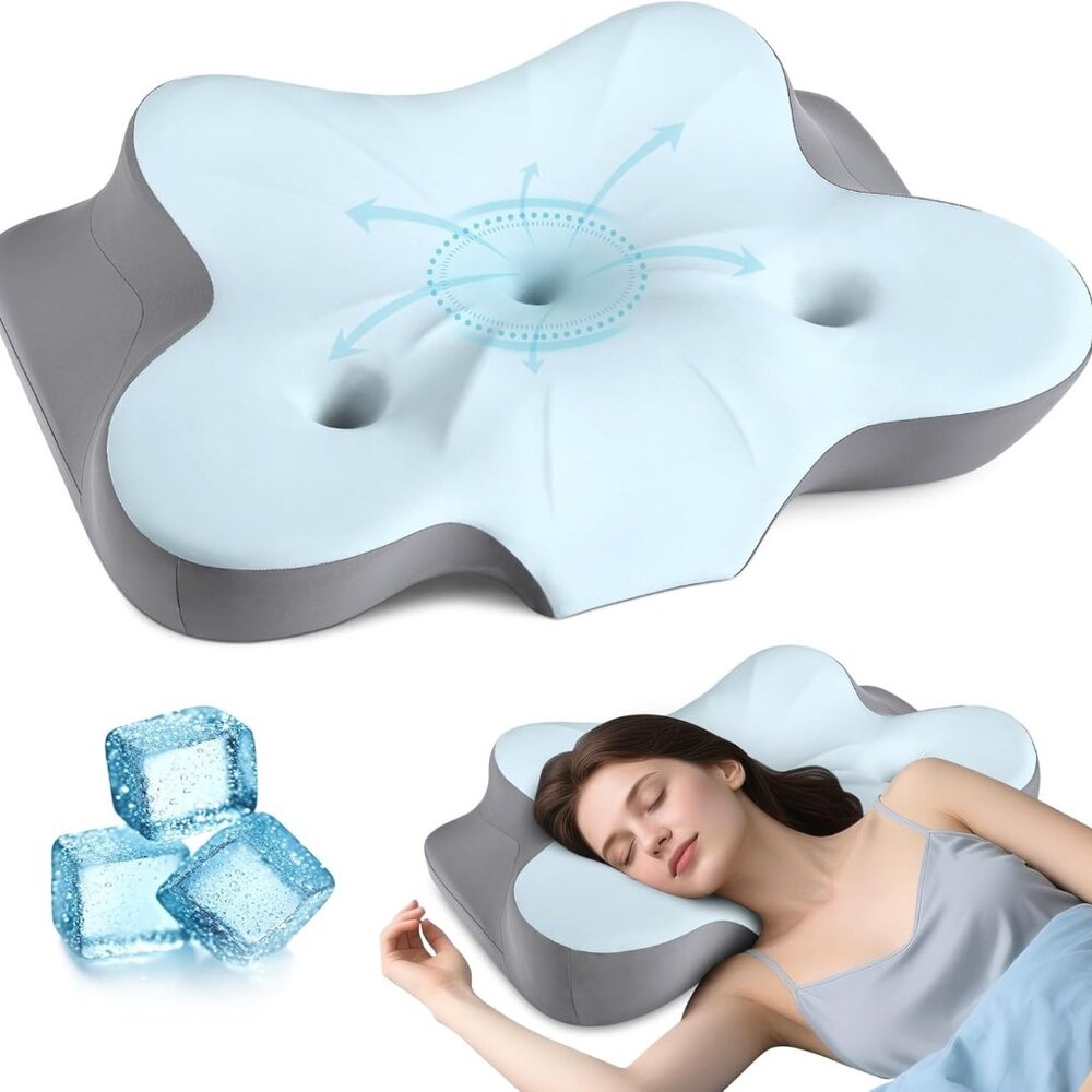 Cervical Neck Support Pillow for Neck Relief Orthopedic Contour Memory Foam